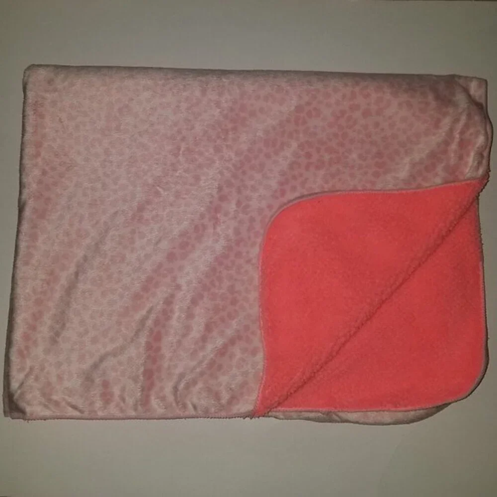 Carter's Just One You White Pink Animal Leopard Print Baby Blanket Fleece Lovey